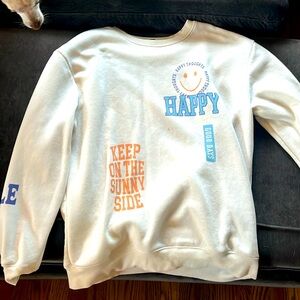 white preppy sweatshirt oversized (size M)